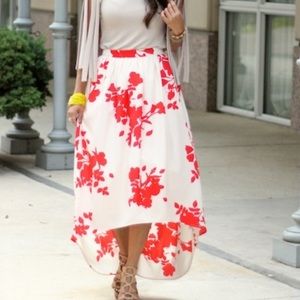 EUC Rules of Etiquette | Celebration high-low floral skirt